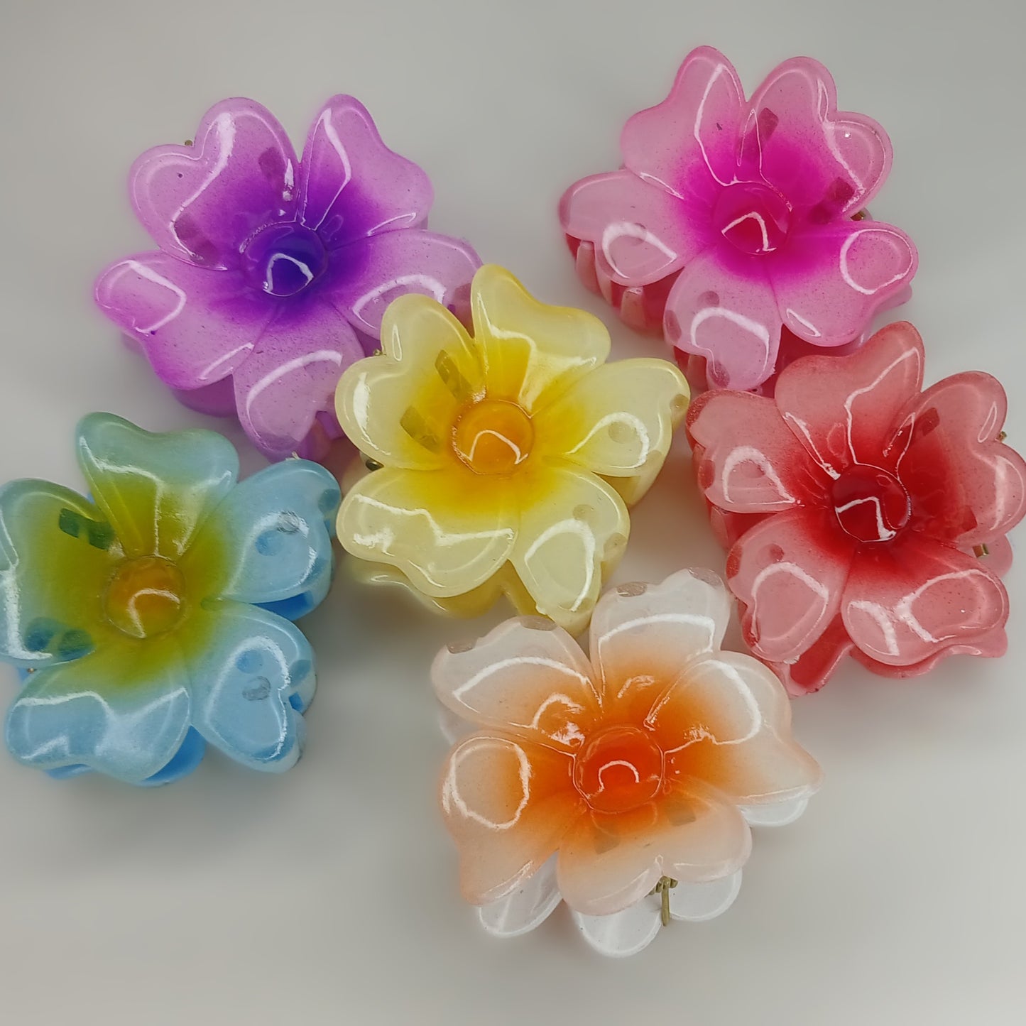 Petal Flower Hair Claw Clips – Glossy Finish