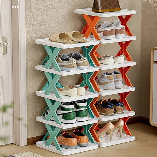 Shoe Storage Boxes - Stackable Plastic Shoe Organizer for Closet