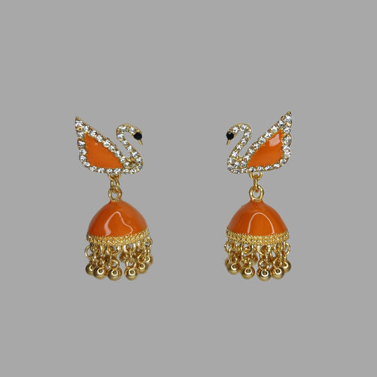 Elegant Swan Jhumka - Earrings