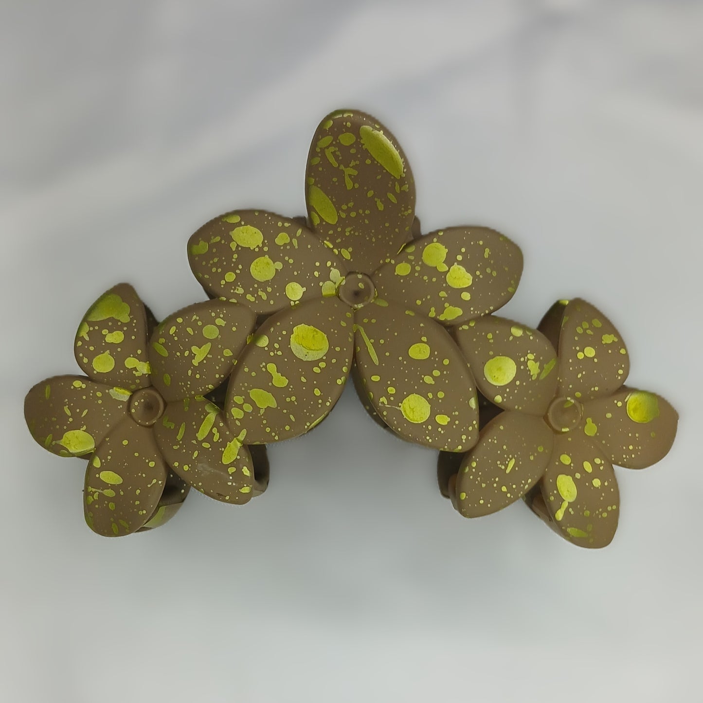 Lotus Flower Claw Hair Clips – Matte Finish with Golden Speckles