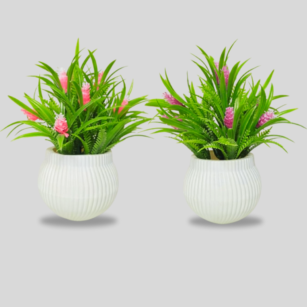 Modern Decorative Planter with Lifelike Artificial Greenery