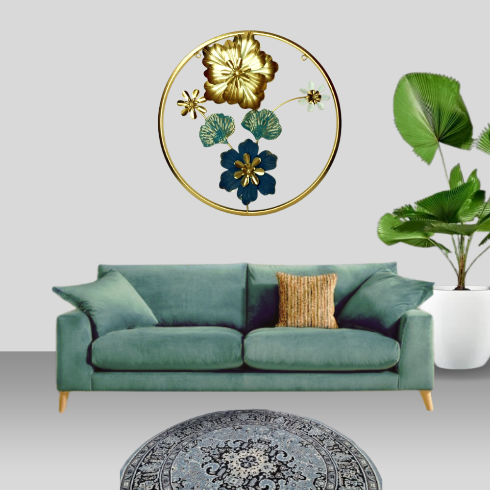 Elegant Iron Floral Wall Hanging