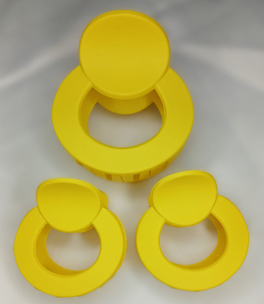 Round Hair Claw Clip Set – Matte Finish