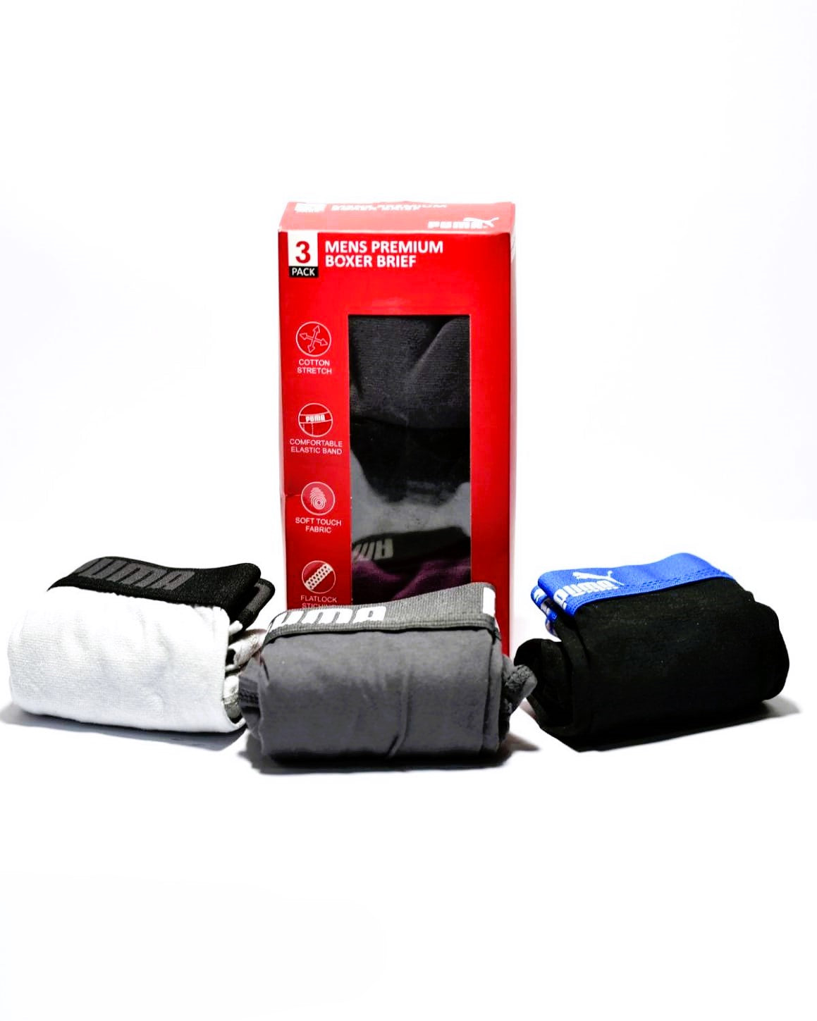 Men's Cotton Boxer Briefs, Pack of 3