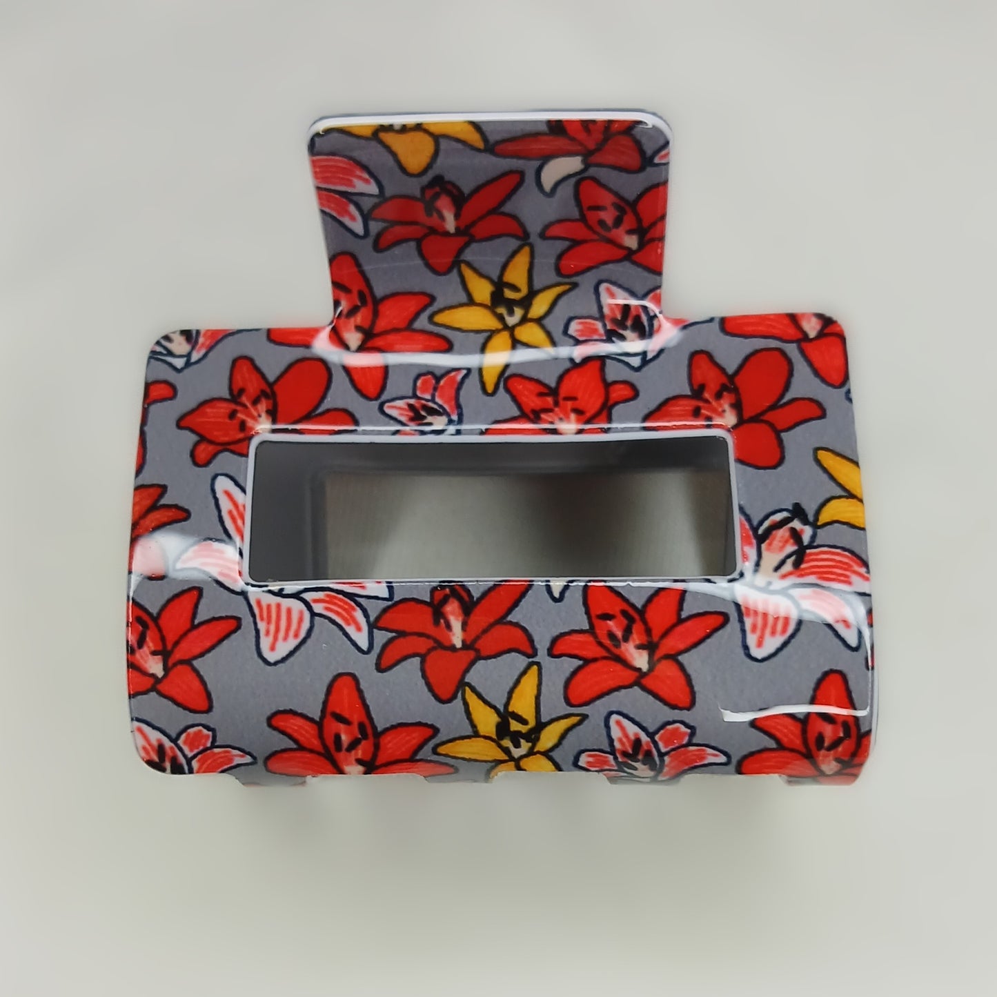 Luxury Floral Square Hair Clip – Korean Style