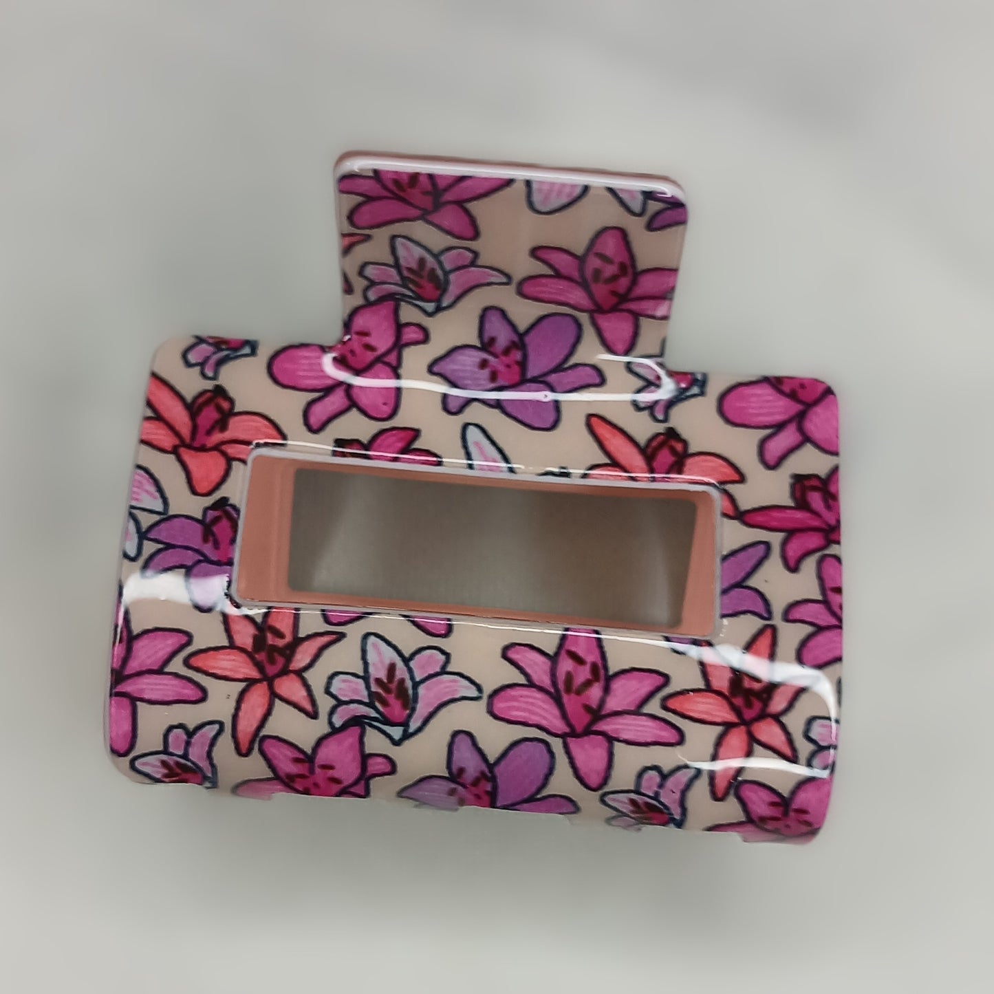 Luxury Floral Square Hair Clip – Korean Style