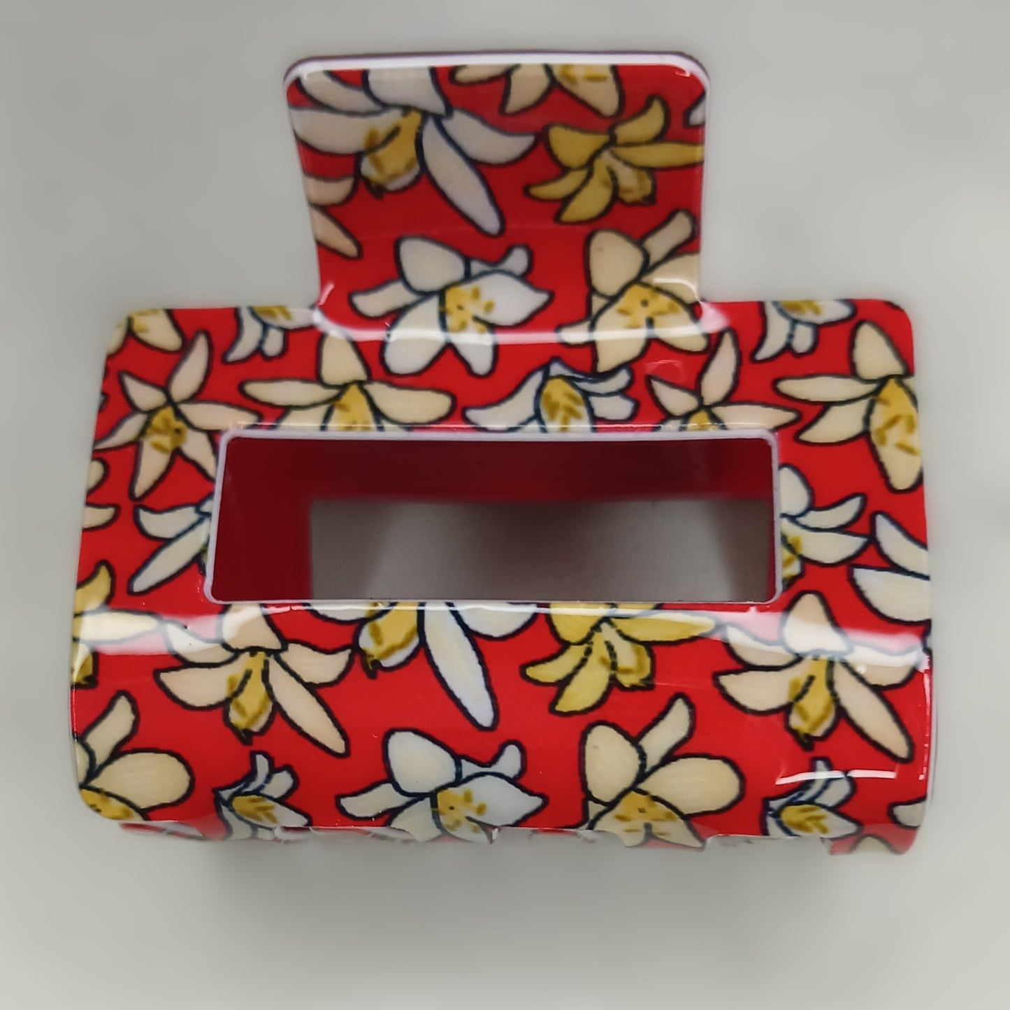 Luxury Floral Square Hair Clip – Korean Style