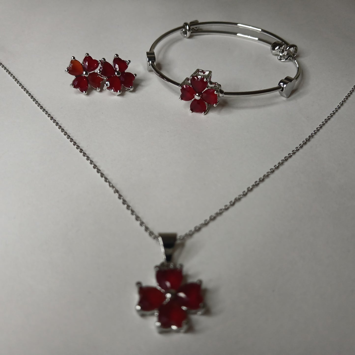 Elegant Floral Gold/Silver-Tone Jewelry Set