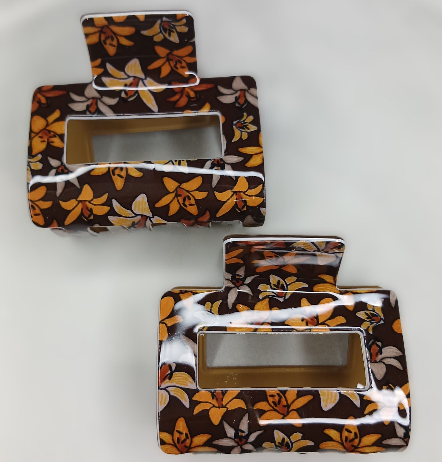 Luxury Floral Square Hair Clip – Korean Style