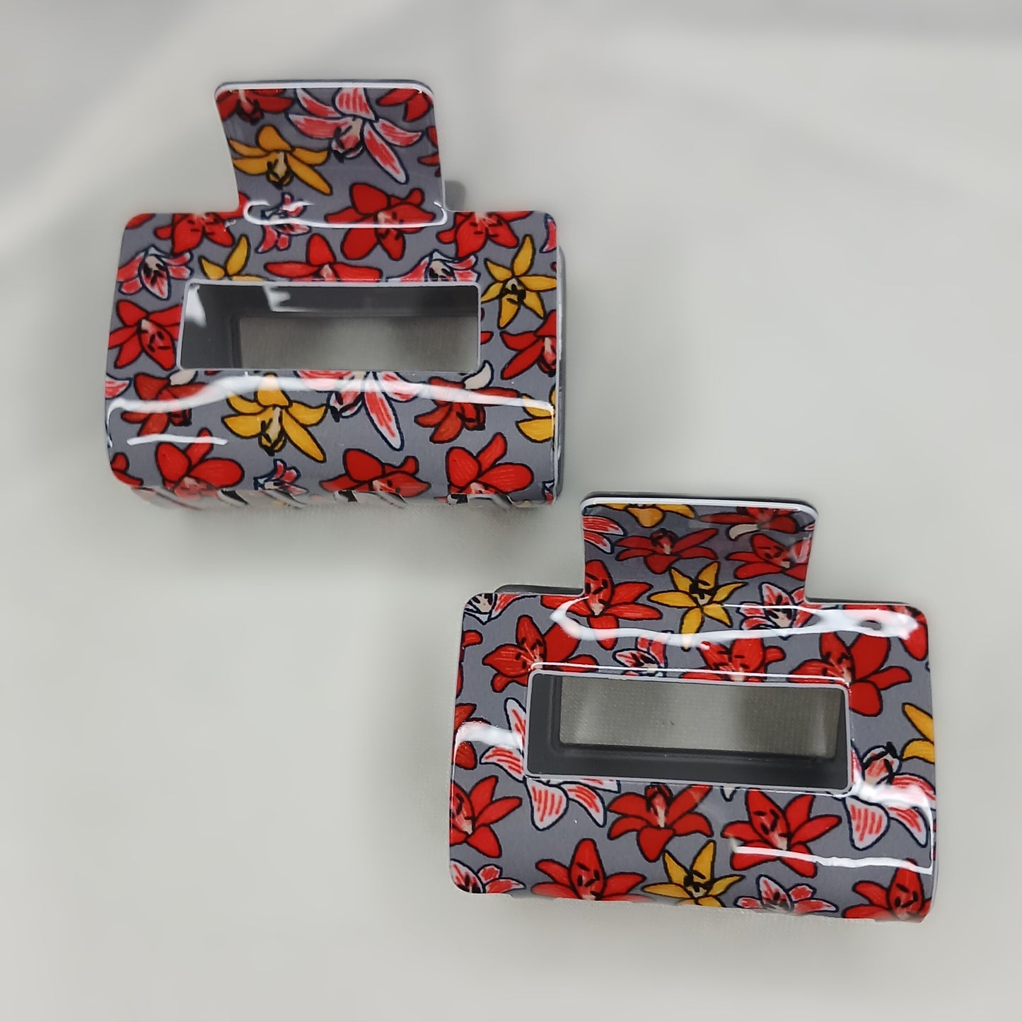 Luxury Floral Square Hair Clip – Korean Style