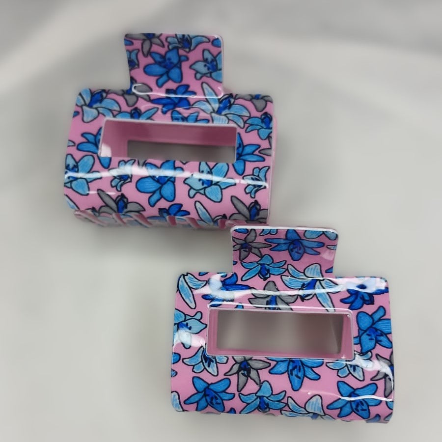 Luxury Floral Square Hair Clip – Korean Style