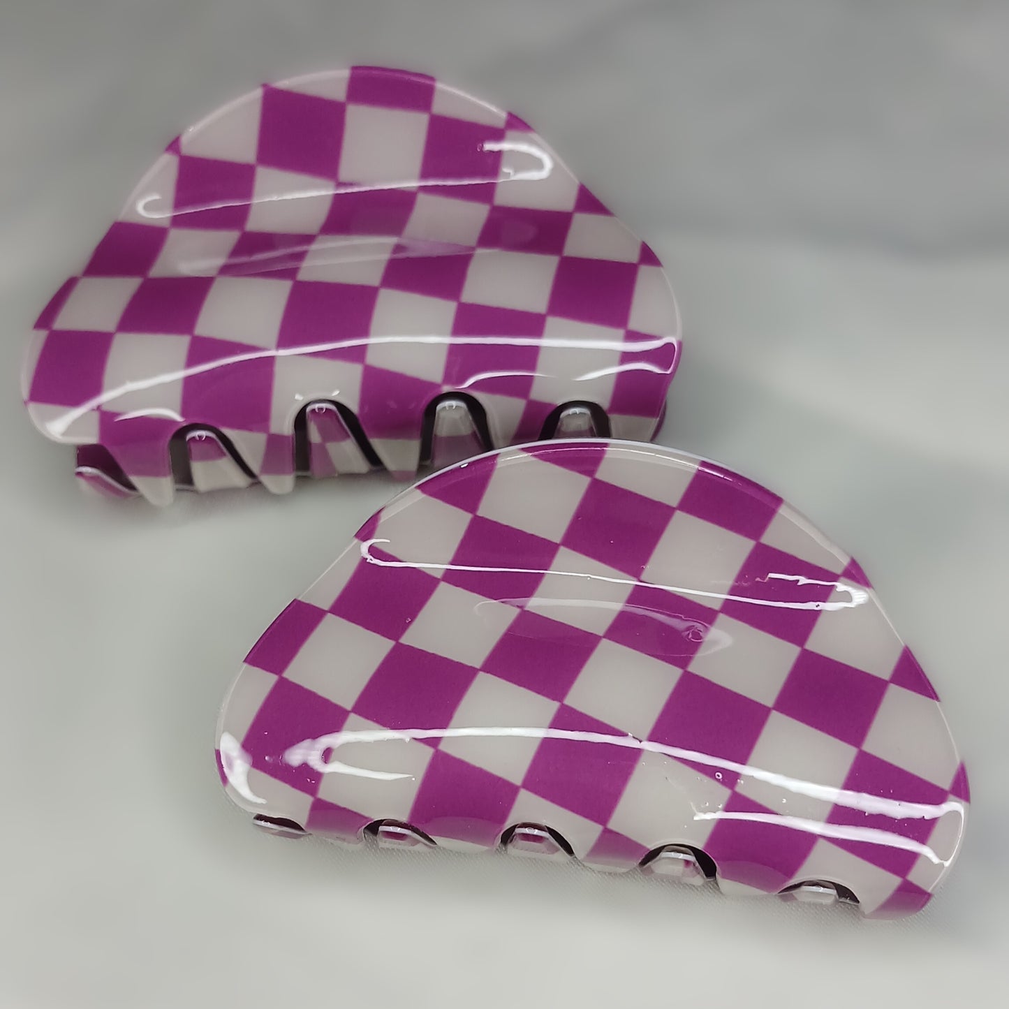 Korean Chessboard Hair Claw Clip – Crab Clip