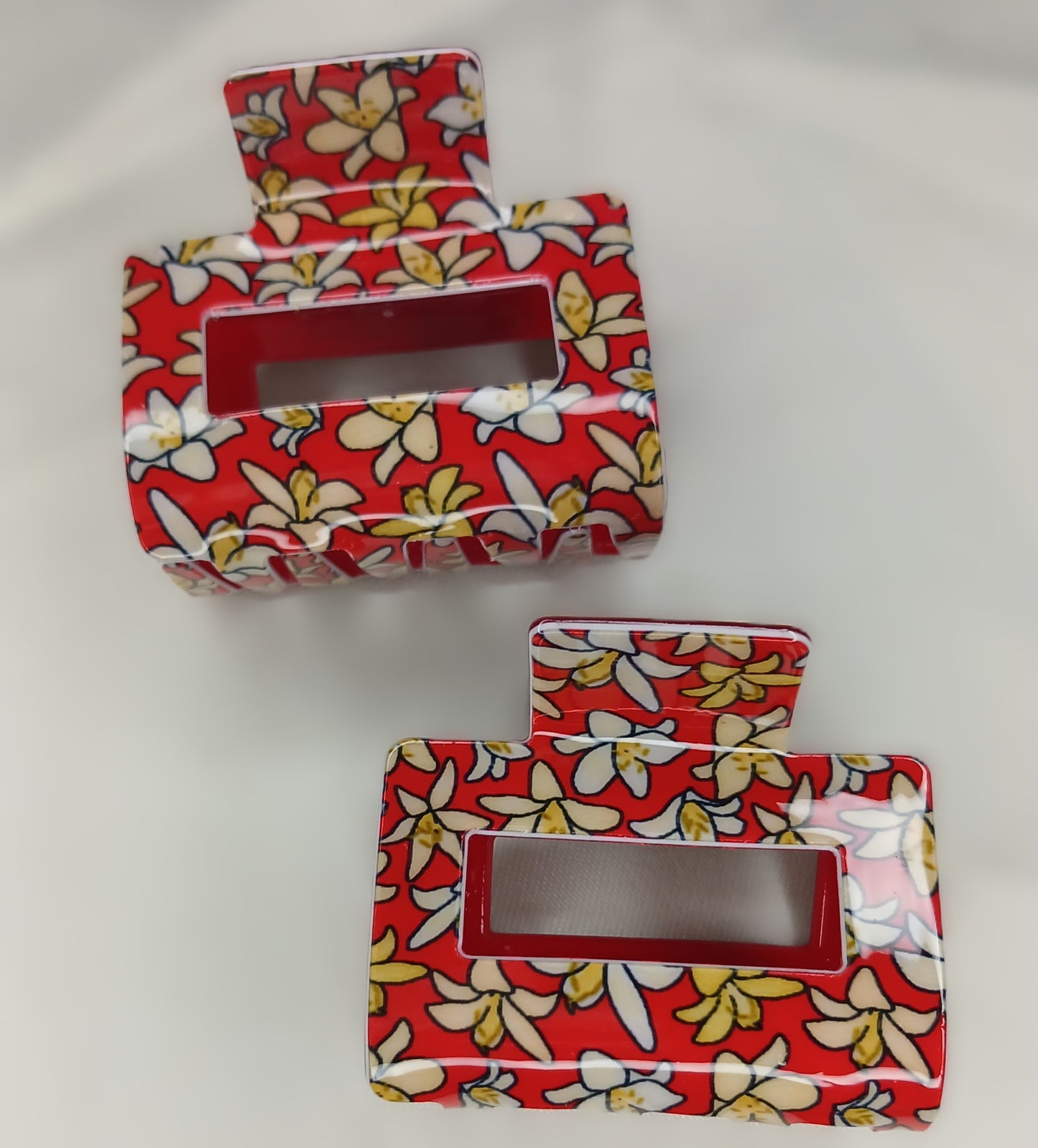 Luxury Floral Square Hair Clip – Korean Style