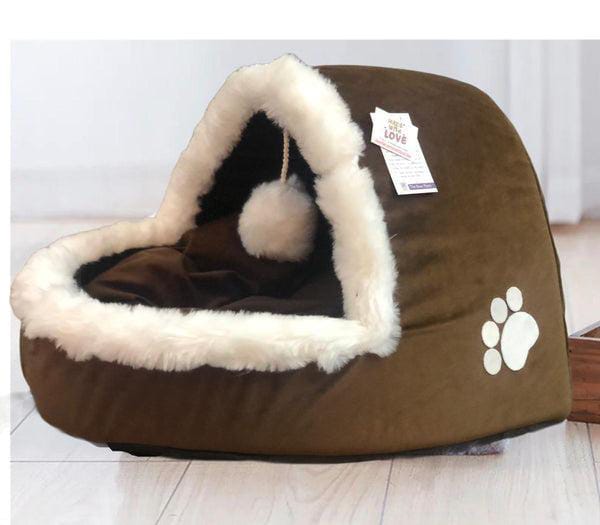 LuxVelvet Heated Pet House - Soft & Cozy Winter Retreat for Cats and Dogs