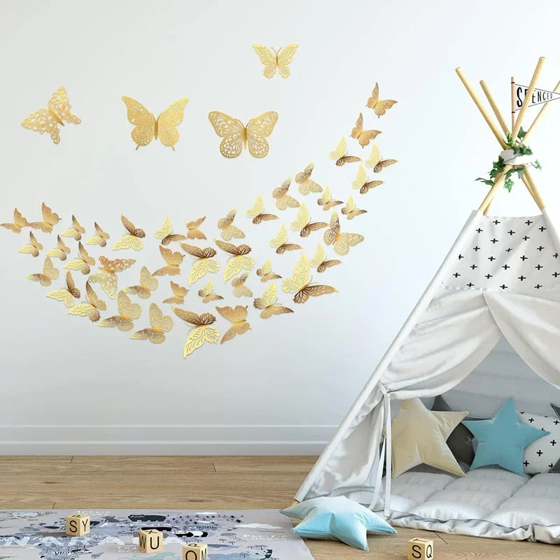 3D Hollow Butterfly Wall Stickers for Kids' Rooms