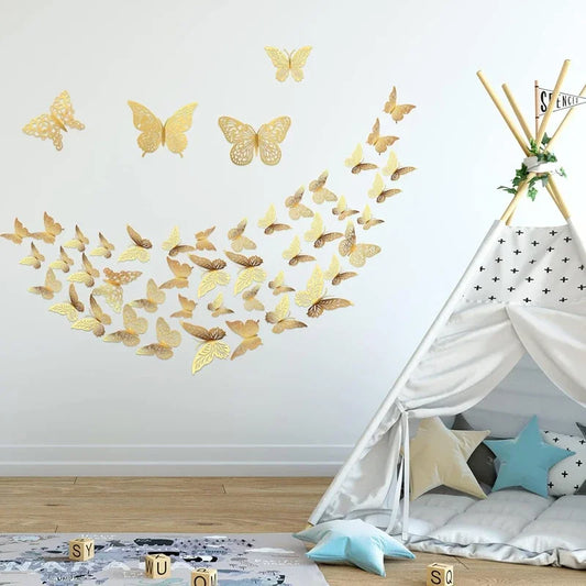 3D Hollow Butterfly Wall Stickers for Kids' Rooms