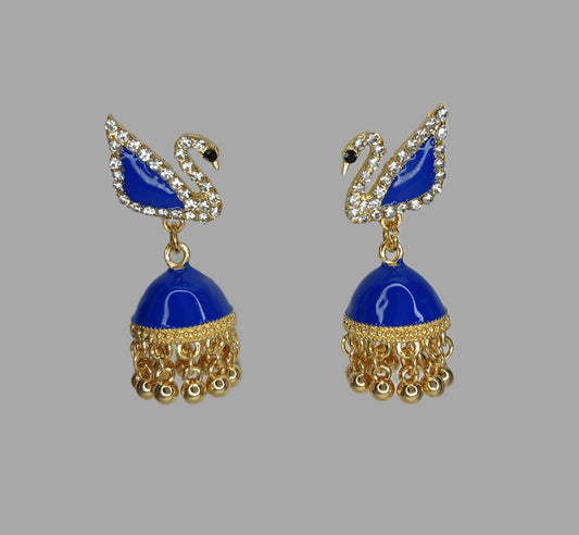 Elegant Swan Jhumka - Earrings