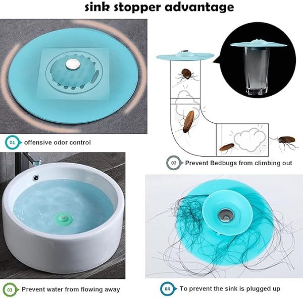 Silicone Sink Hair Strainer & Floor Drain Stopper