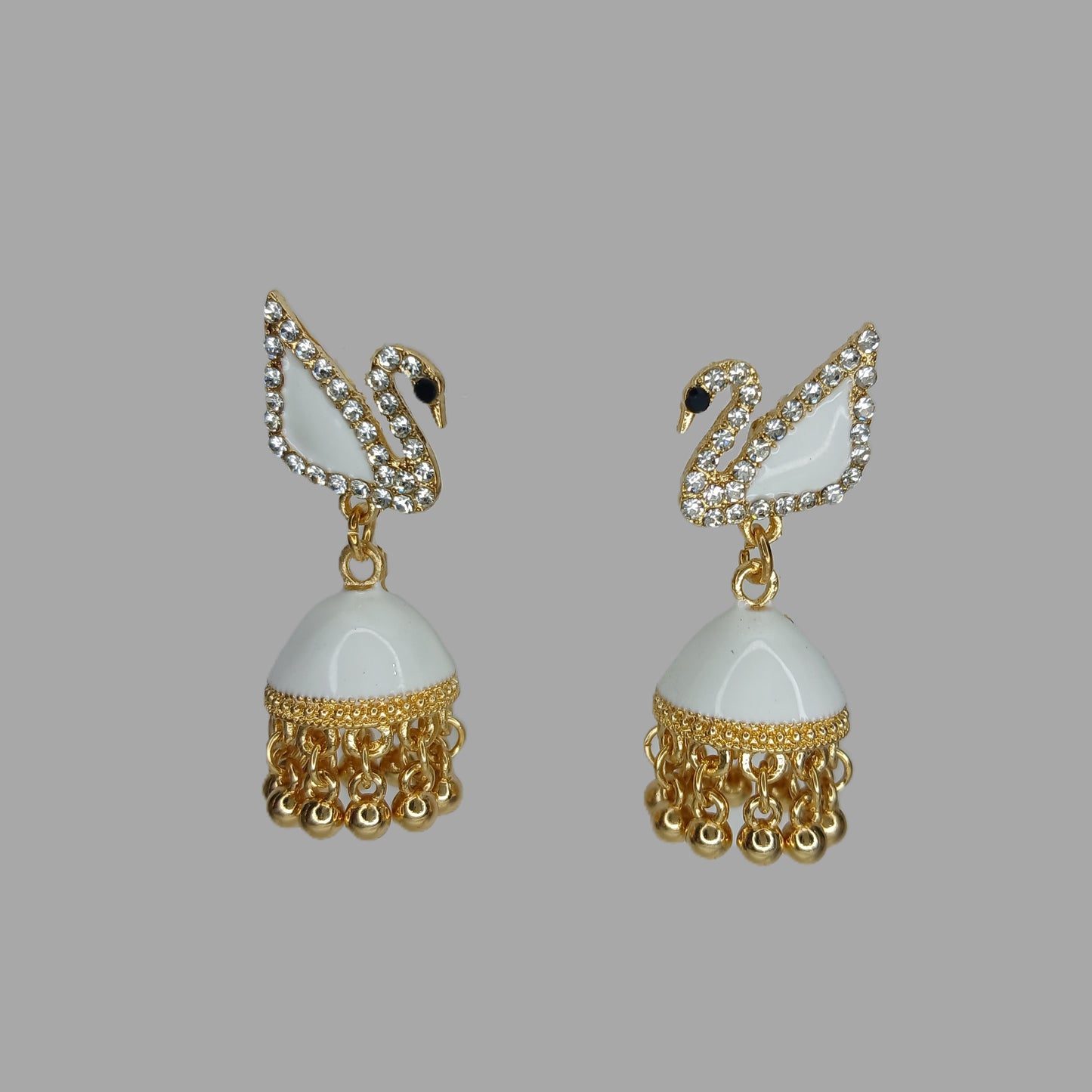 Elegant Swan Jhumka - Earrings