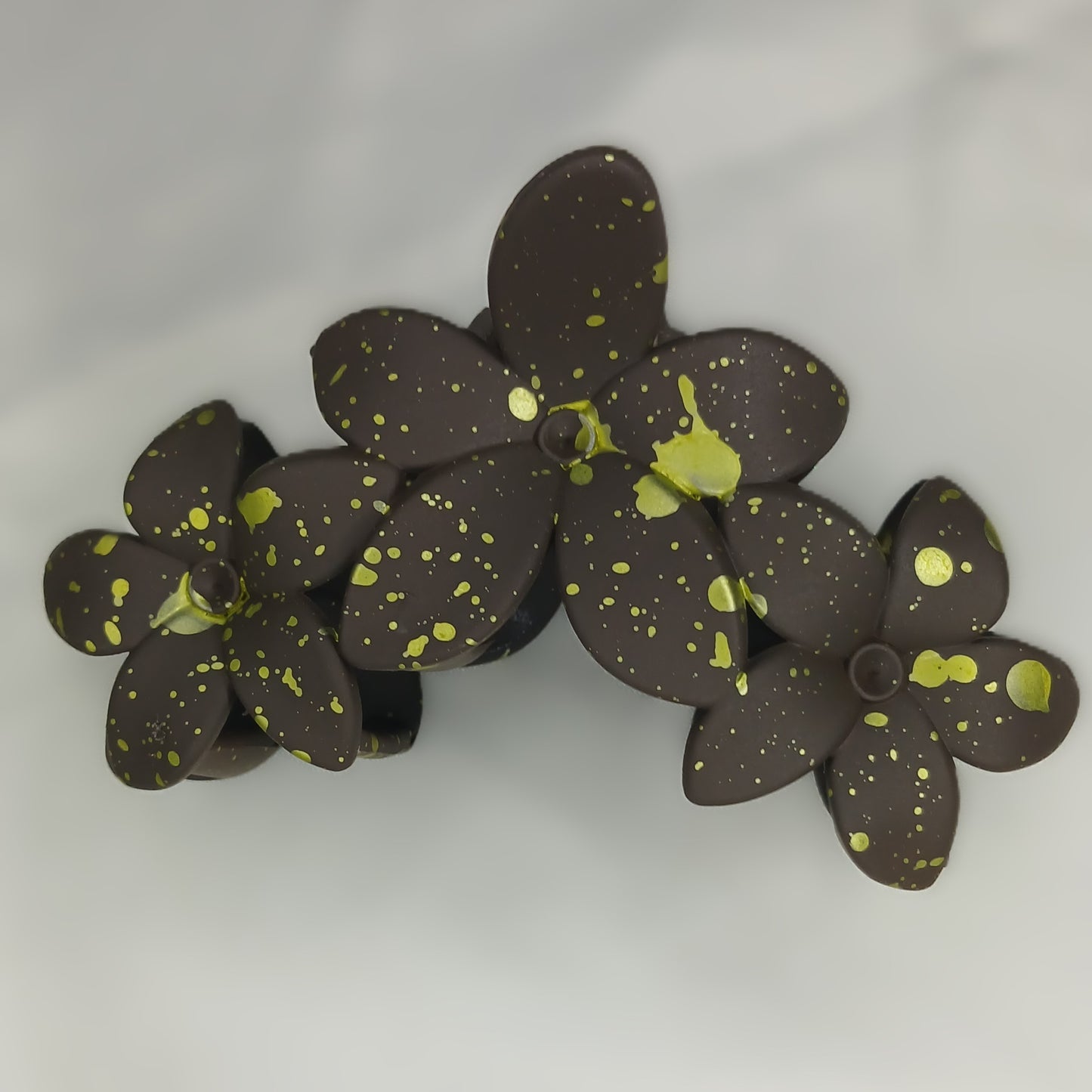Lotus Flower Claw Hair Clips – Matte Finish with Golden Speckles