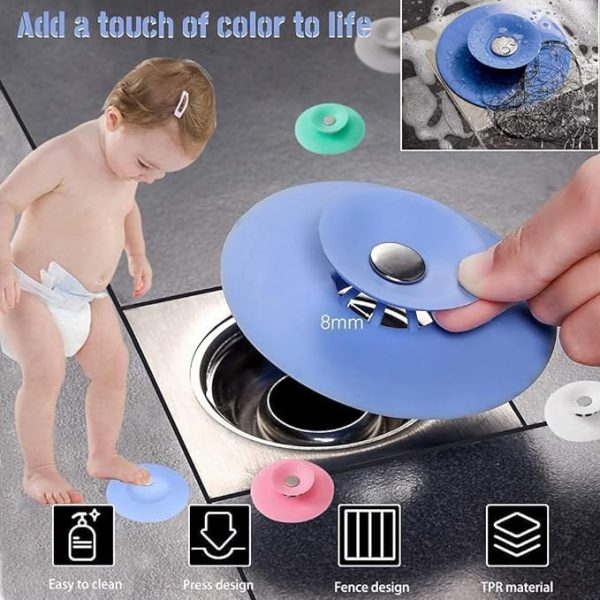 Silicone Sink Hair Strainer & Floor Drain Stopper