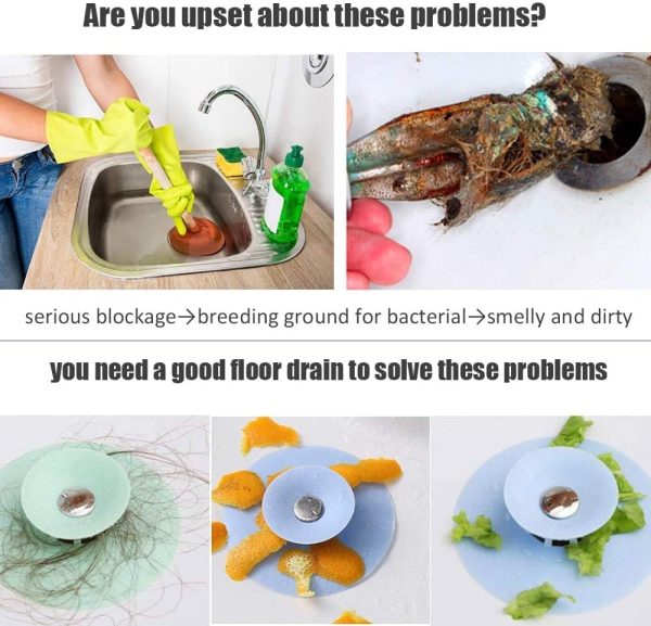 Silicone Sink Hair Strainer & Floor Drain Stopper