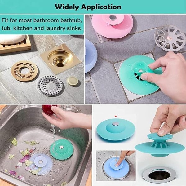 Silicone Sink Hair Strainer & Floor Drain Stopper