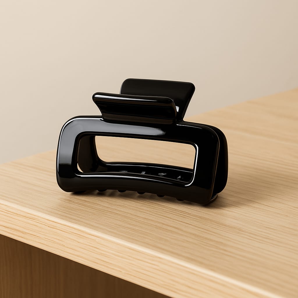 Mini Shine Black Claw Clips – Rectangle Hair Clips