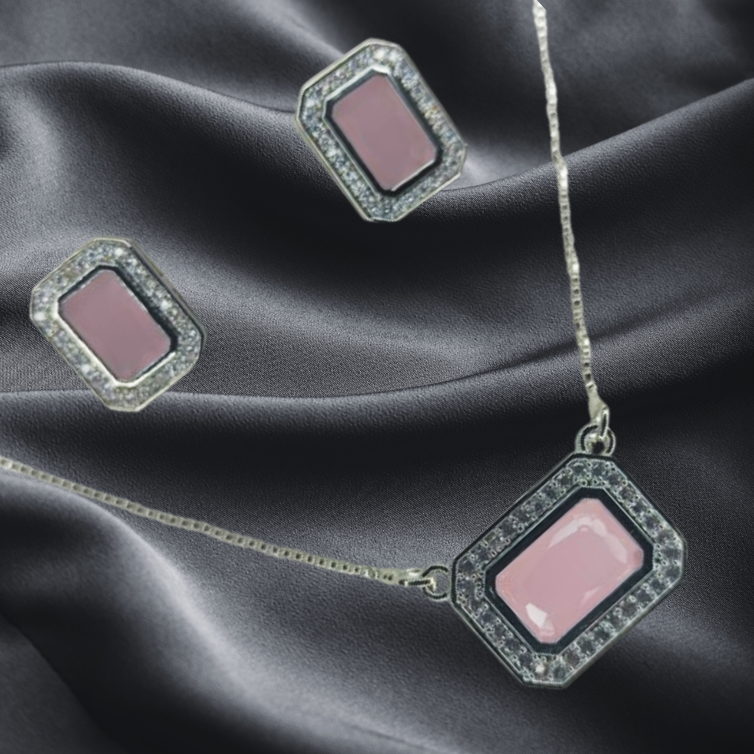 Elegant Silver-Tone Necklace & Earrings