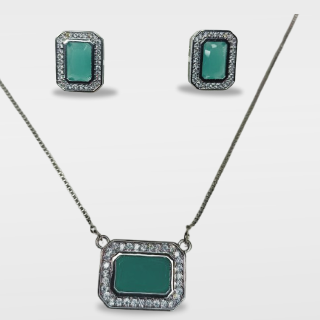 Elegant Silver-Tone Necklace & Earrings