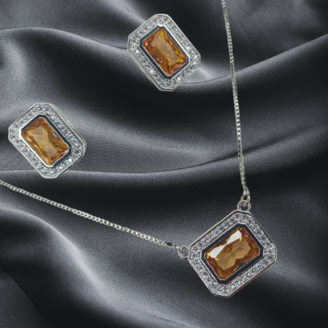 Elegant Silver-Tone Necklace & Earrings