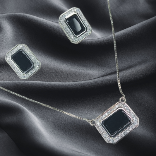 Elegant Silver-Tone Necklace & Earrings