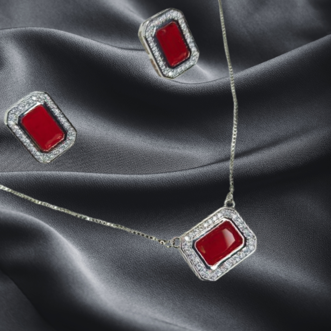 Elegant Silver-Tone Necklace & Earrings