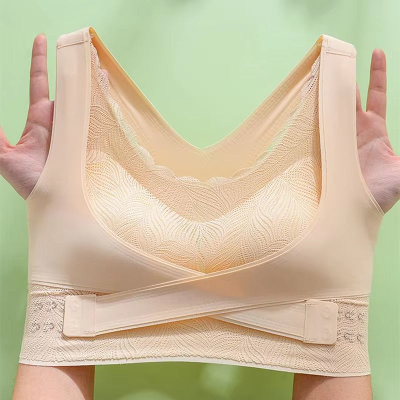 Invisible Posture Lift Bra | Wireless Support + Anti-Slouch X-Back (Adjustable Side-Hooks)