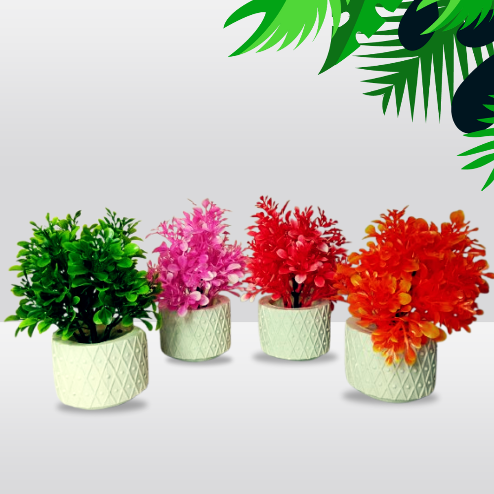 Stylish Tabletop Mini Planters with Plastic Pot