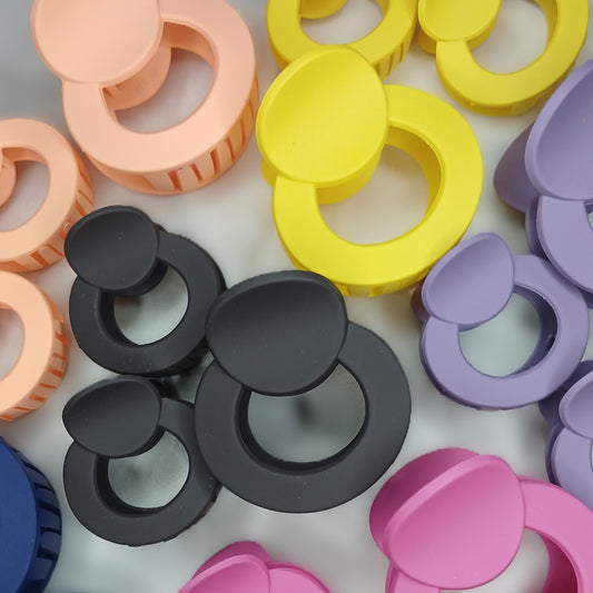 Round Hair Claw Clip Set – Matte Finish