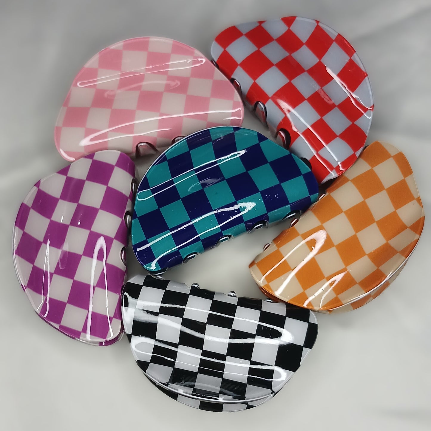 Korean Chessboard Hair Claw Clip – Crab Clip