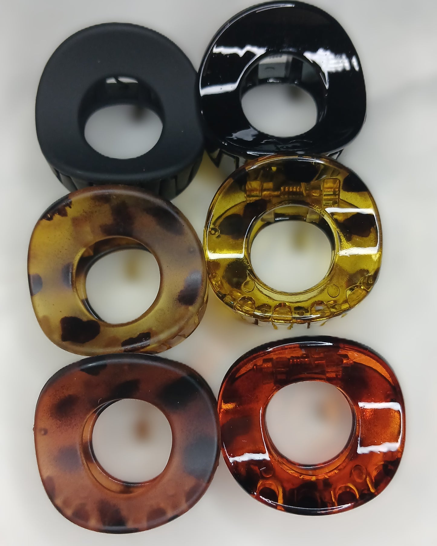 Mini Donut Hair Claw Clips – Matte & Glossy