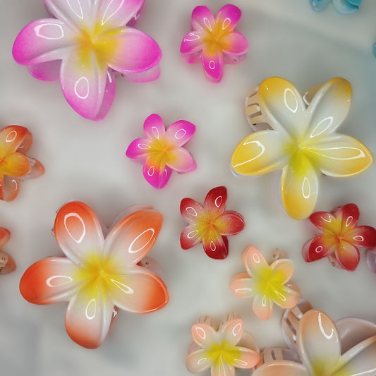 Glossy Lotus Flower Hair Claw Clips