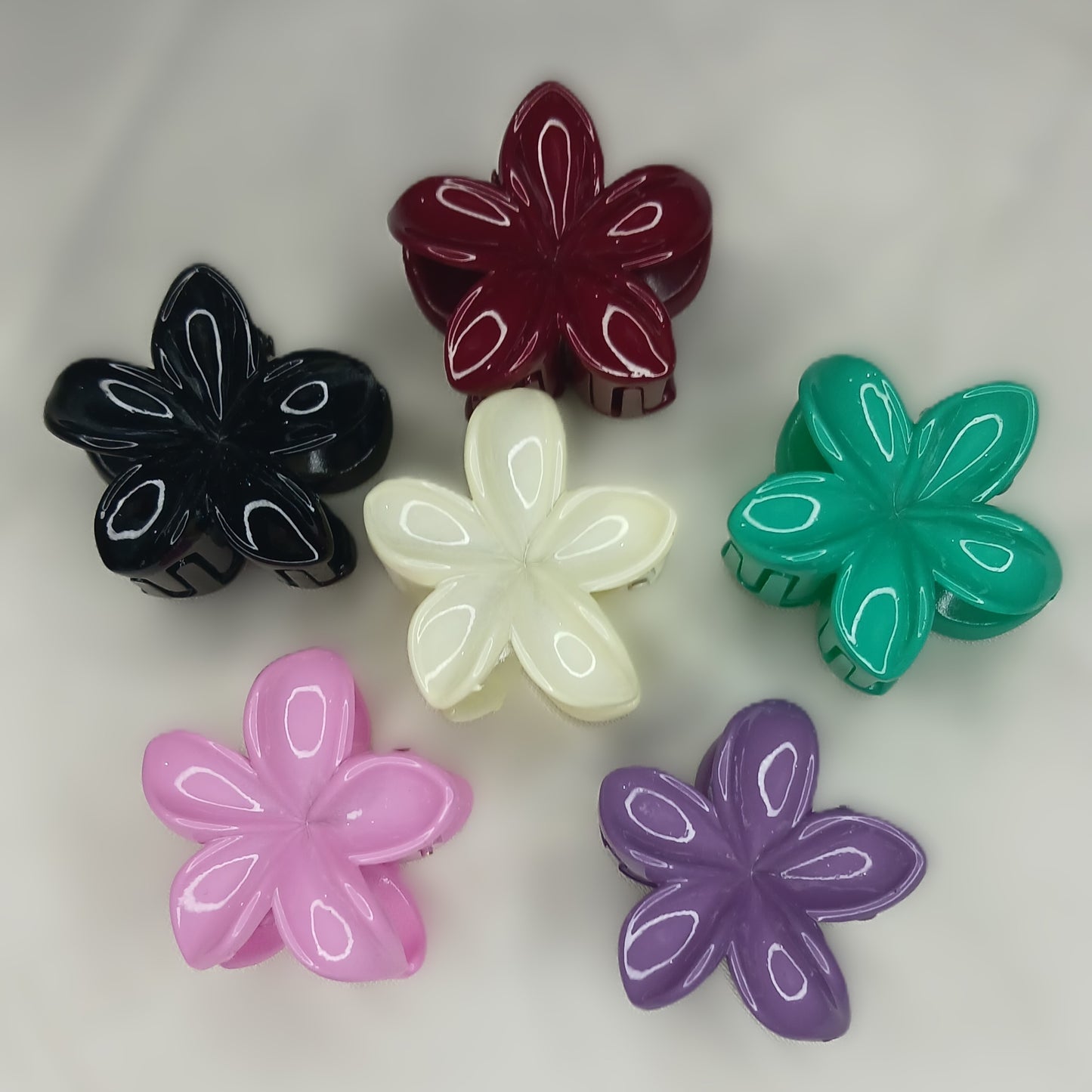 Plumeria Design Jaw Clips - Mini Flower Hair Claw Clips