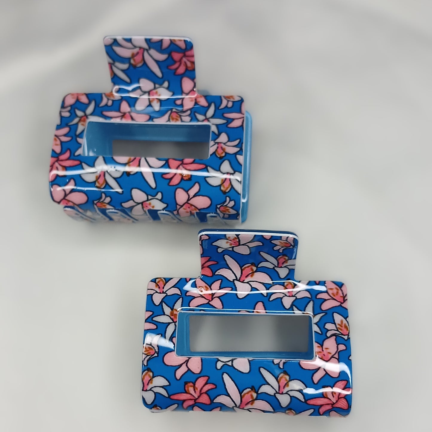 Luxury Floral Square Hair Clip – Korean Style