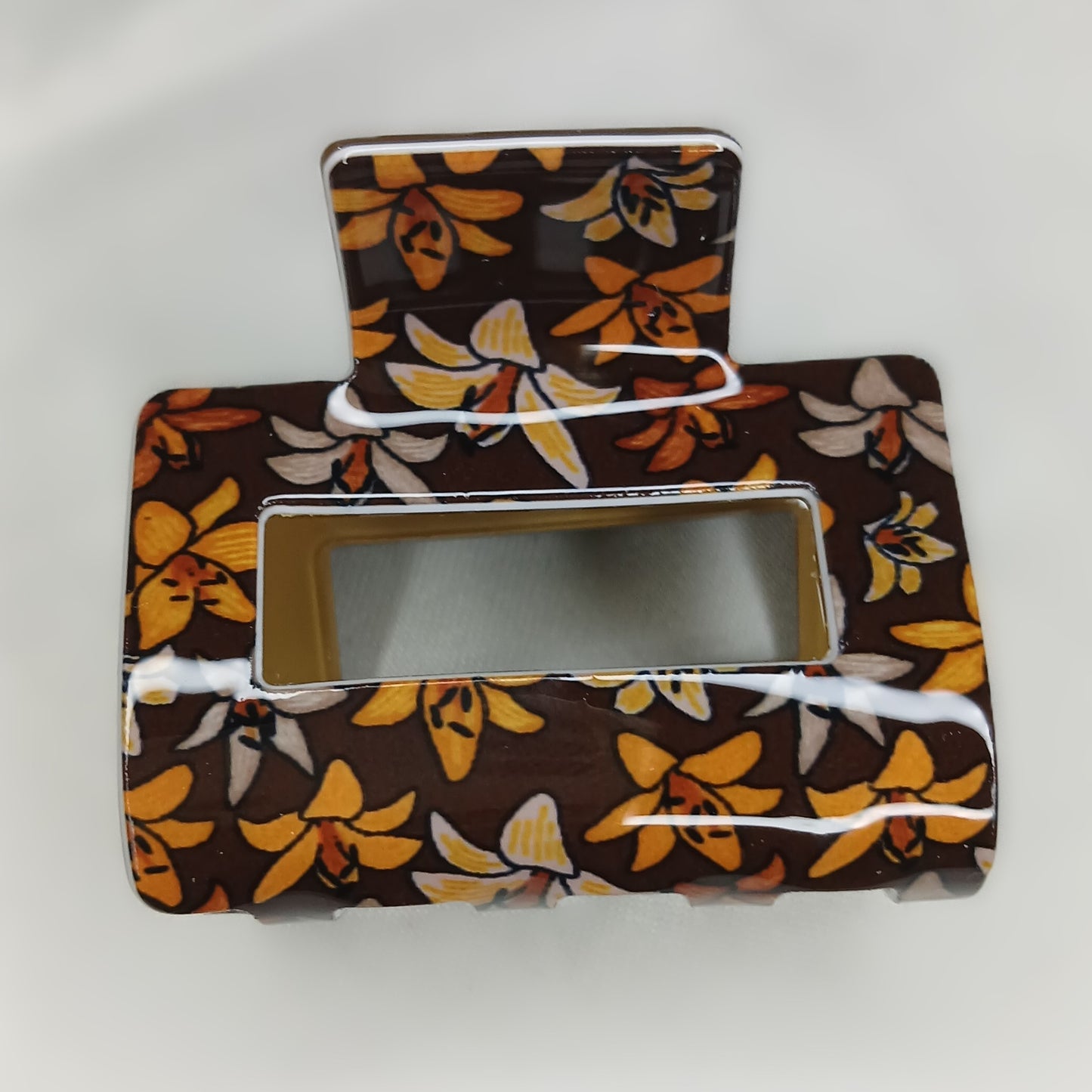 Luxury Floral Square Hair Clip – Korean Style