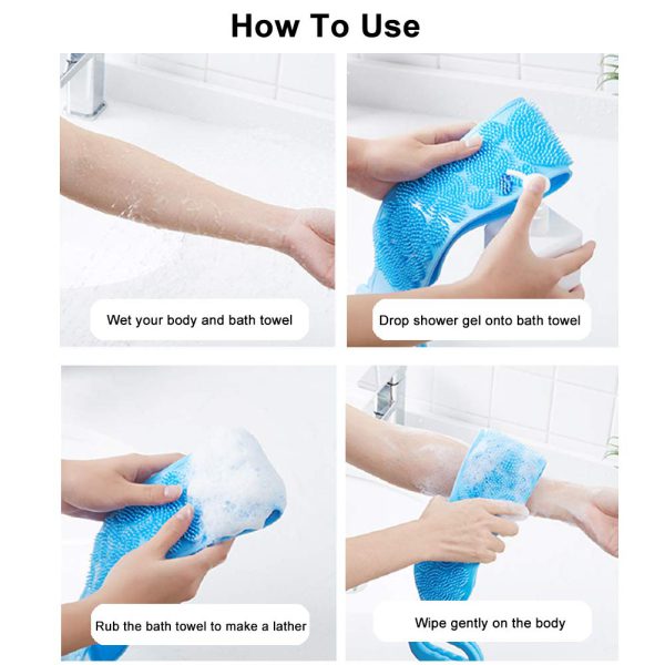 Double-Sided Bath Towel Scrubber