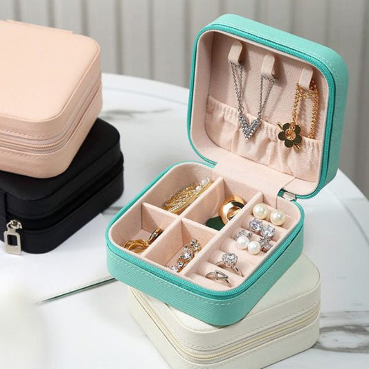 Stylish Leather Organizer – Jewelry Storage Box for Earrings, Rings & Cosmetics