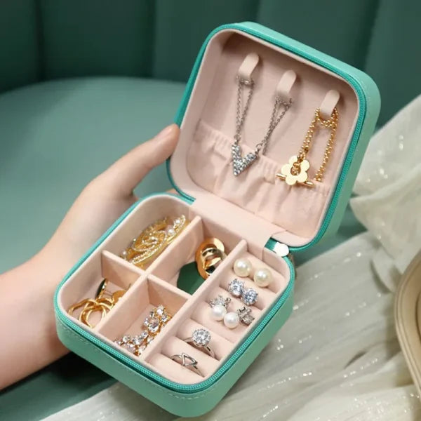 Stylish Leather Organizer – Jewelry Storage Box for Earrings, Rings & Cosmetics