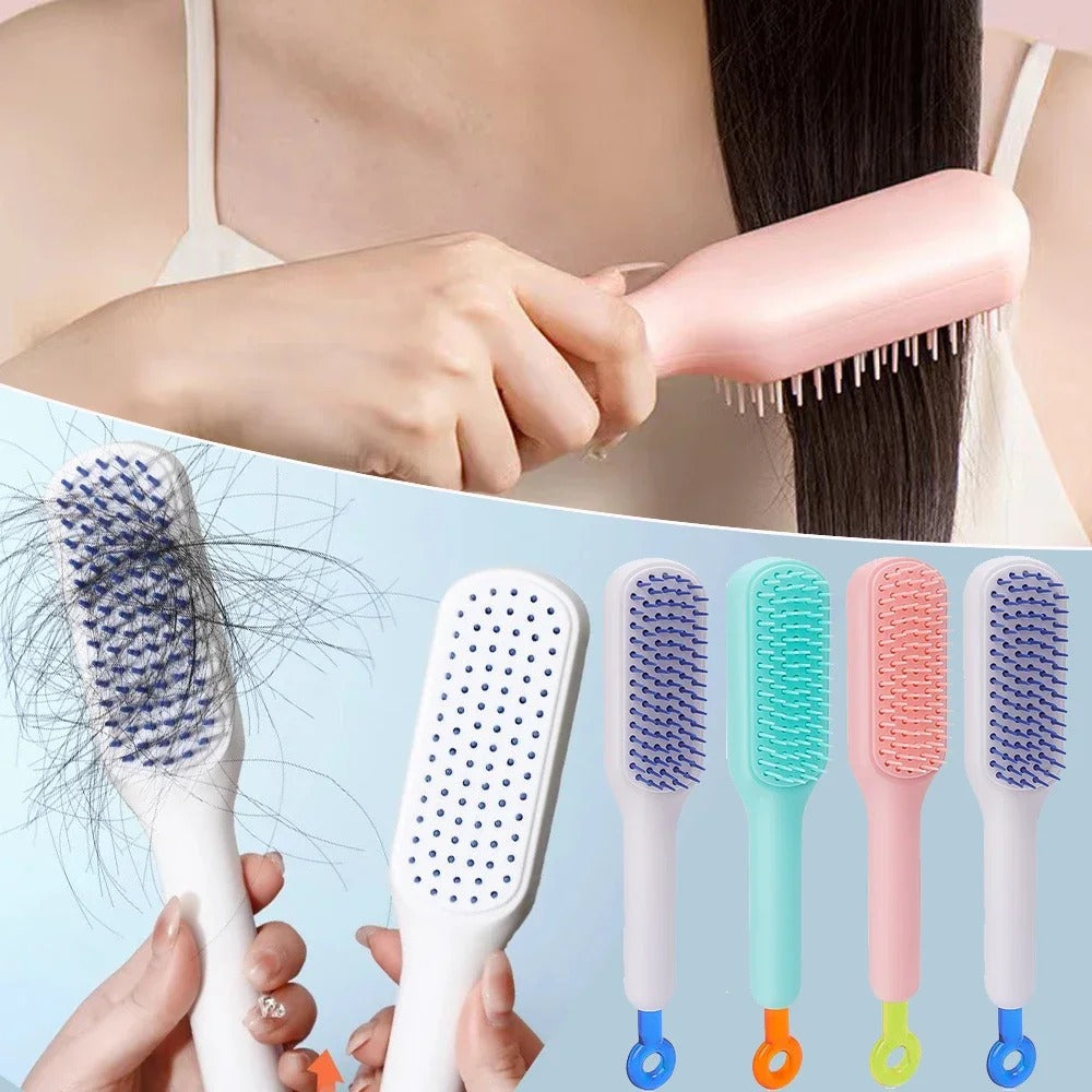 Self-Cleaning Anti-Static Massage Comb