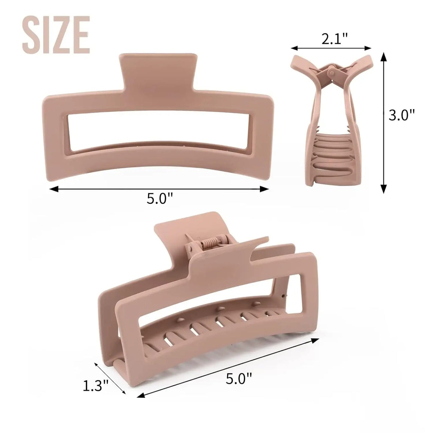 XL Rectangle Hair Claw Clips –  Jumbo Claw