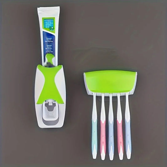 Hands-Free Toothpaste Squeezer & Toothbrush Organizer