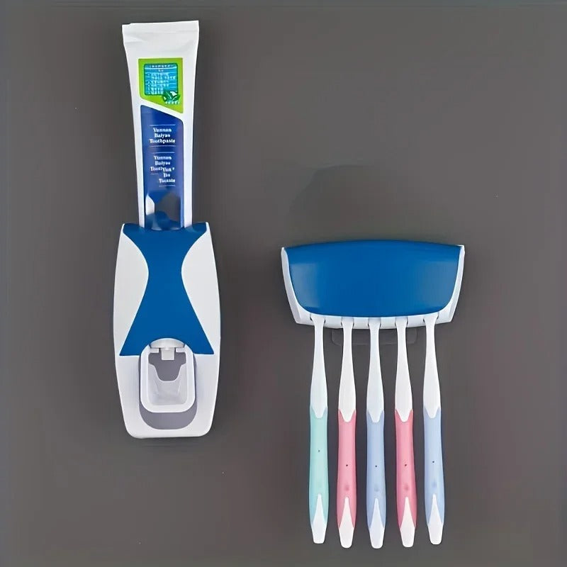 Hands-Free Toothpaste Squeezer & Toothbrush Organizer