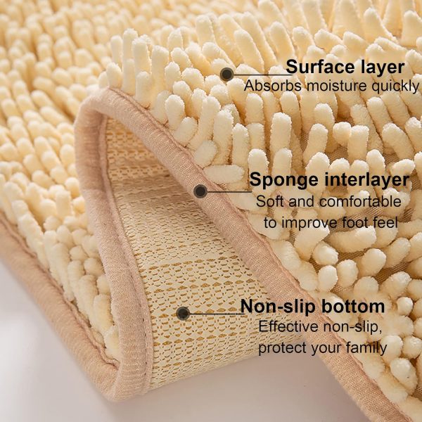 Super Soft Microfiber Nonslip Water Absorbent Bath Mat